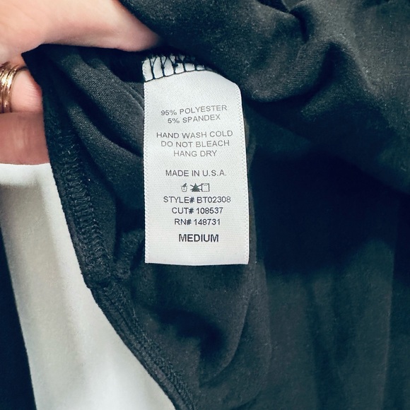 Black, Size med (fits like a small) long sleeve open scoop back bodysuit. - Picture 5 of 7